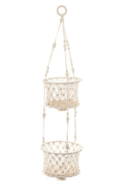 Boho Flowers A, wiszący kwietnik makrama, wym.80x20cm