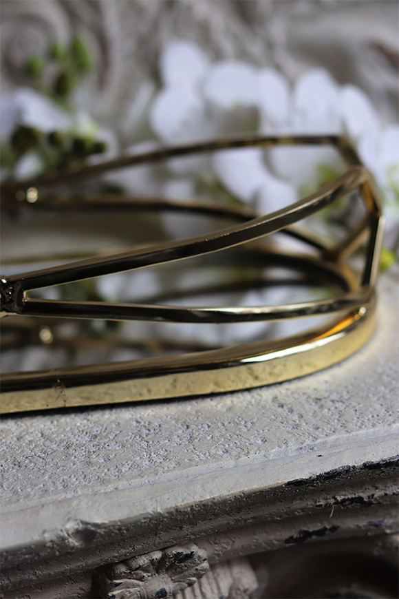 lustrzana taca z geometrycznym wzorem, Lux Villa Gold Glamour