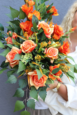 Orangeta, bukiet nagrobny we wkładzie, dł.50cm 