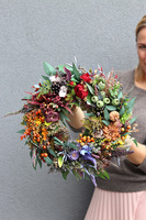 Jesienne Zachwyty, tęczowy wianek jesienny, śr.33cm