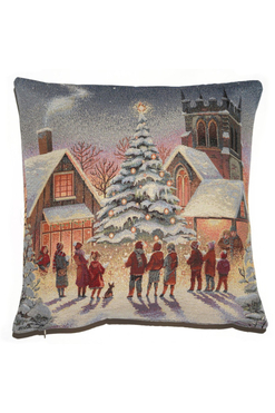 Przy Kościele B, świąteczna poszewka gobelinowa dwustronna, 45x45cm 