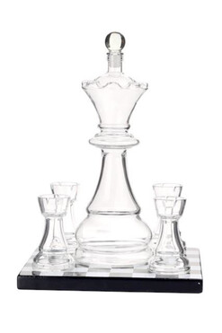 Chessmaster Queen, karafka i kieliszki szachy, poj.750ml