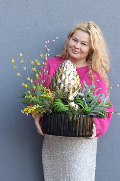 Ostaria, stroik wielkanocny z karczochem, wym.55x50cm