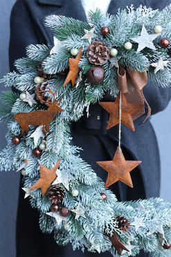 Winter Moon, wianek / dekoracja na ścianę, wym.48cm 