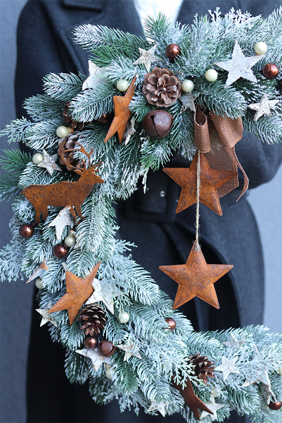 Winter Moon, wianek / dekoracja na ścianę, wym.48cm