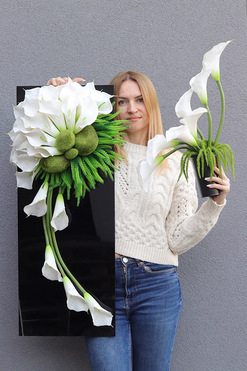 New Design Extra 2, dekoracja nagrobna na czarnej podstawie, wym.90x35cm