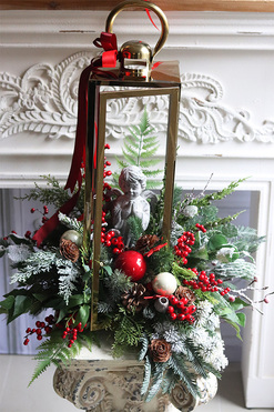 Angelo Garden Winter Time, złoty lampion nagrobny, wys.75cm 