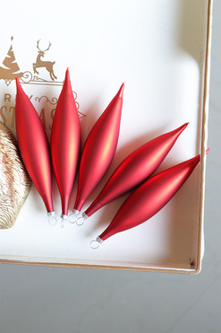 Red Classics, szklane bombki w pudełku, 5 sztuk