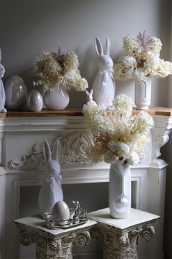 Boho Cream Head, kompozycja kwiatowa w wazonie, wys.75cm