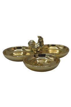 Coco Glamour, patera na przystawki, złota, śr.20cm