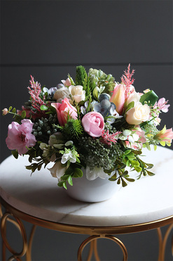 Valendia Genuata, wielkanocna kompozycja w okrągłej donicy, wys.25cm 