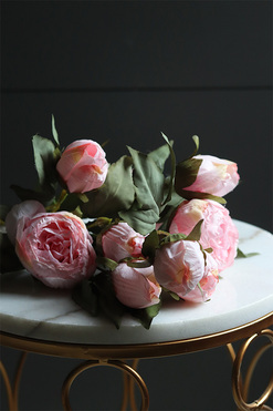 Peonie Candy, gałązka sztucznej peonii, 3szt, dł.54cm 
