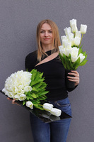 Tulippo New Design White 2, komplet dekoracji nagrobnych