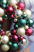 wianek bożonarodzeniowy Bombki Burgund & Gold