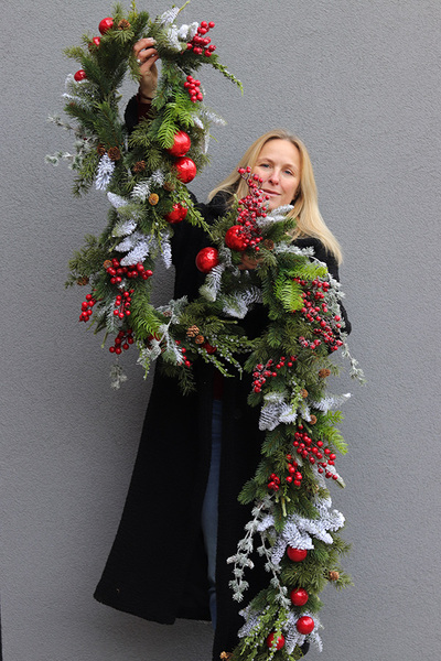 Little Town, girlanda świąteczna z bombkami