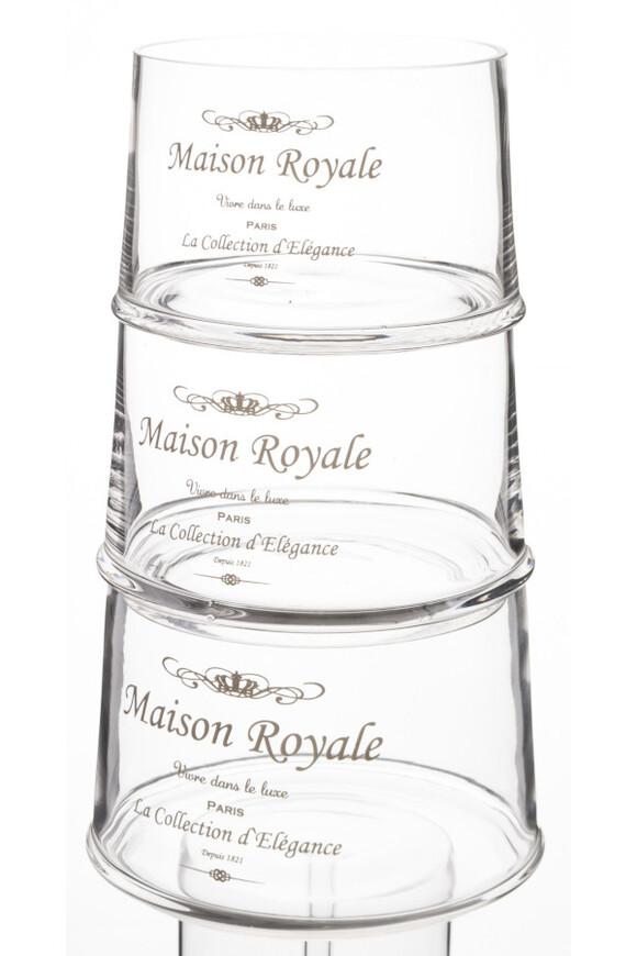 Maison Royale B, bomboniera szklana, komplet 3 pojemników