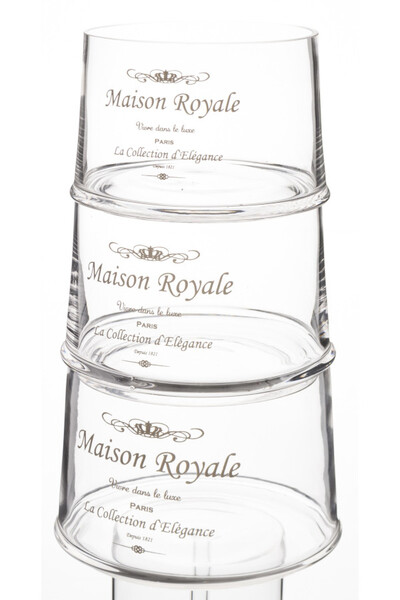 Maison Royale B, bomboniera szklana, komplet 3 pojemników