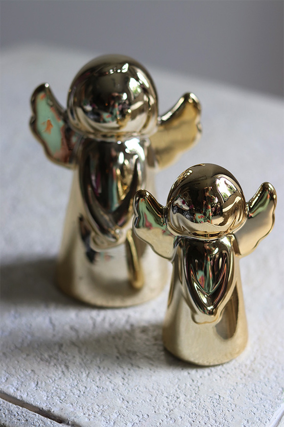 Anioł Sakramento, złota figurka ceramiczna, kpl.2szt 