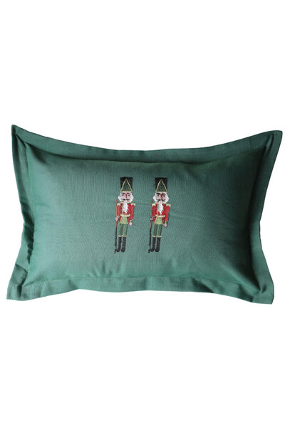 Xmas Nutcrackers, świąteczna poduszka, zielona