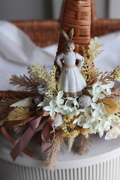 Bunny Mommy, dekorowany koszyczek wielkanocny