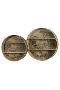 Boho, półka bambusowa, kpl.2szt, wym.76x76x15