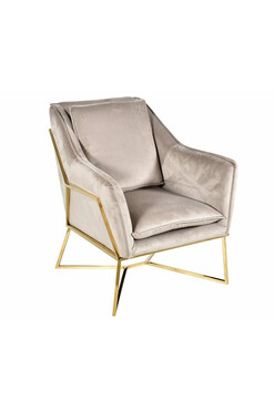 Glamour Nude, fotel welurowy, wym.70x82x85xm