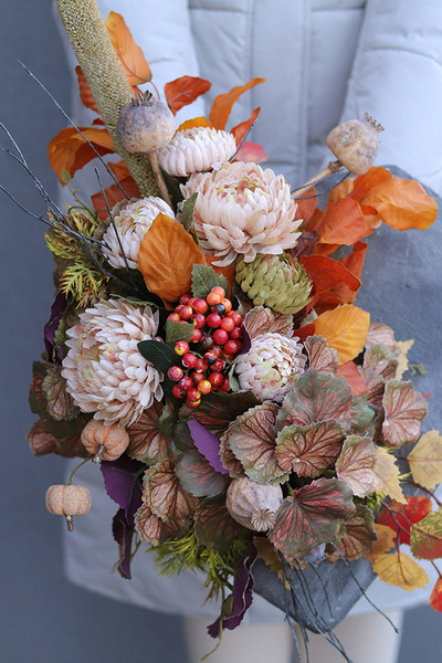 Autumn Heart Volcan, jesienna dekoracja nagrobna serce