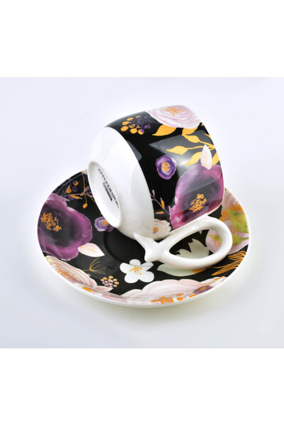 Floriana A, zestaw prezentowy 6 filiżanek ze spodkiem