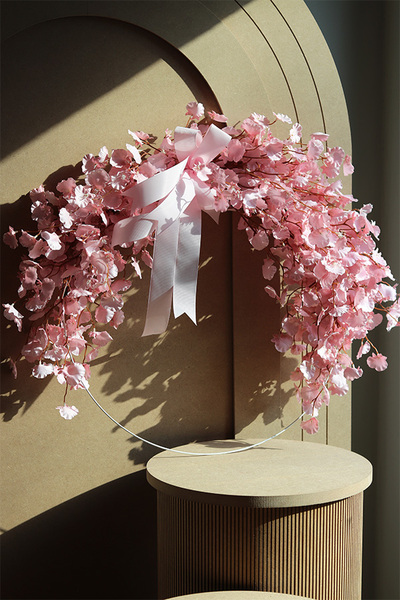 Pink Flowers Subtelle, dekoracyjny wianek na obręczy