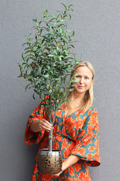 Drzewko Oliwne Moon, sztuczna roślina w donicy, wys.120cm