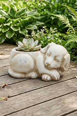 Animal Garden, osłonka na kwiaty, pies, wym.12x22x12.5cm