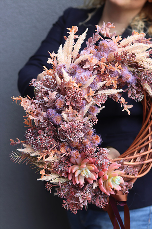 Boho Crotona, asymetryczny wianek dekoracyjny