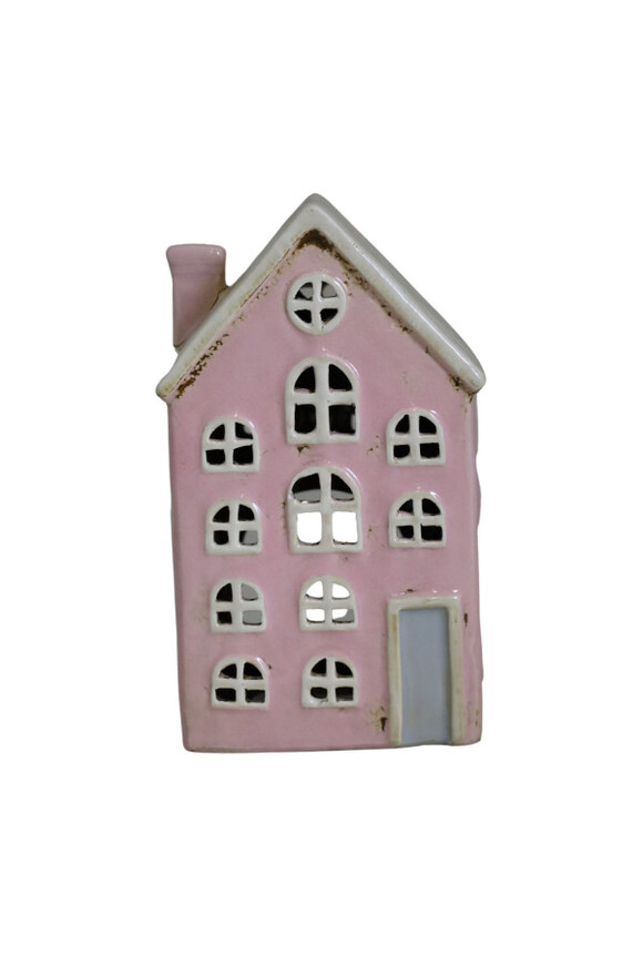 Pink Town domek ceramiczny lampion