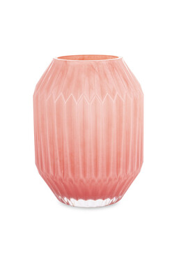 Sarin, różowy szklany wazon B, wym.19x14cm