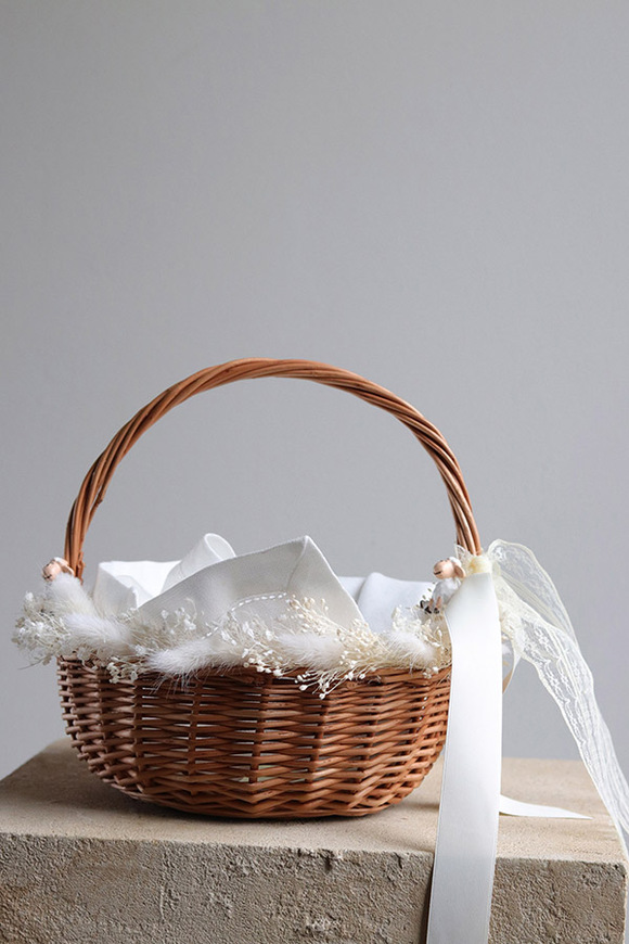 Pasterski, dekorowany koszyczek wielkanocny