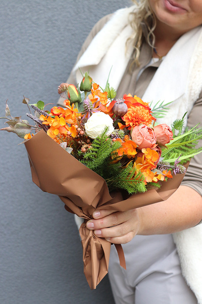  jesienny bukiet kwiatów do wazonu, Herena, dł.28cm