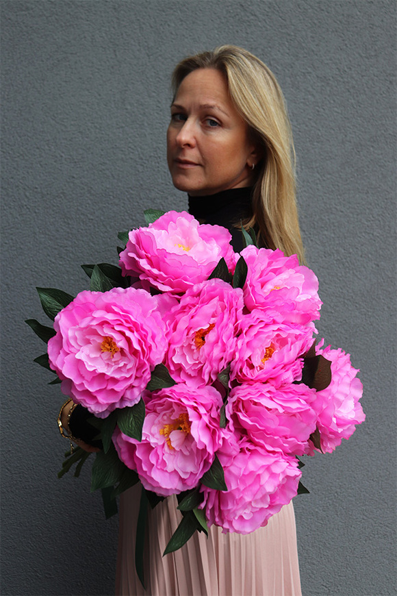 Peonie Pink, bukiet sztucznych kwiatów