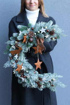 Winter Moon, wianek / dekoracja na ścianę, wym.48cm 