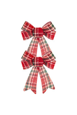 OD RĘKI Tartan, kraciasta kokarda zawieszka C, kpl.2szt