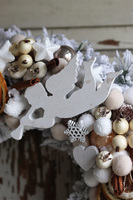 biały wianek zimowy, White Snow, śr.38cm 