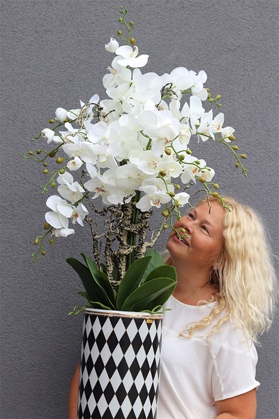 Szachownica 2, wysokiej jakości sztuczny storczyk