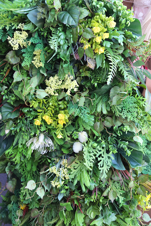 ArtFlowers, dekoracja jednostronna ze sztucznych roślin, wym.1mkw