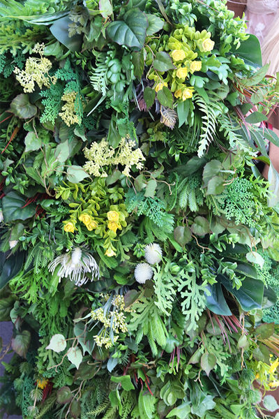 ArtFlowers, dekoracja jednostronna ze sztucznych roślin, wym.1mkw