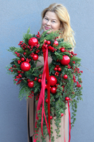 Zimowa Klasyka, świąteczny wianek z modrzewiem