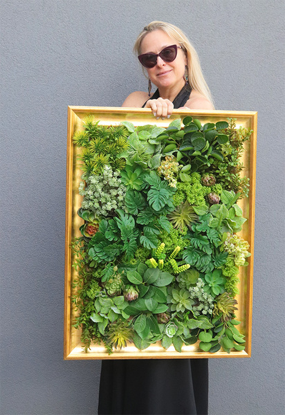 Sukulenty Green Decore, jednostronna rama