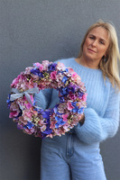 Hortensja Kolorina, gęsty wianek na drzwi