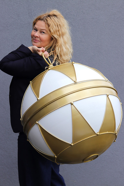 XMAS Ball, figurka bombka metalowa duża dekoracja złota	