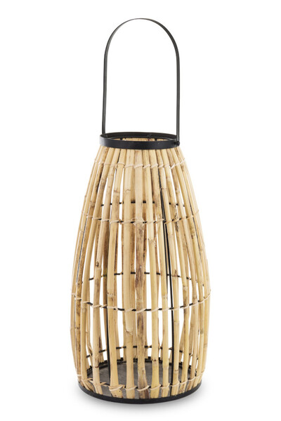 Bambusowy, orientalny lampion / latarenka, wym.73x28x28cm