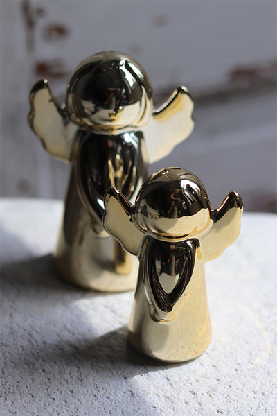 Anioł Sakramento, złota figurka ceramiczna, kpl.2szt 