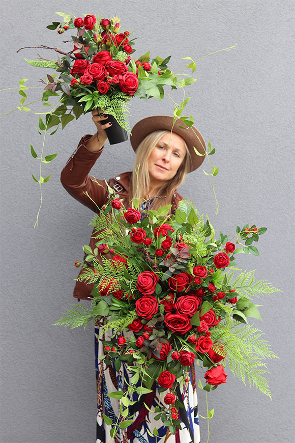 Czerwień Deluxe, komplet dekoracji nagrobnych